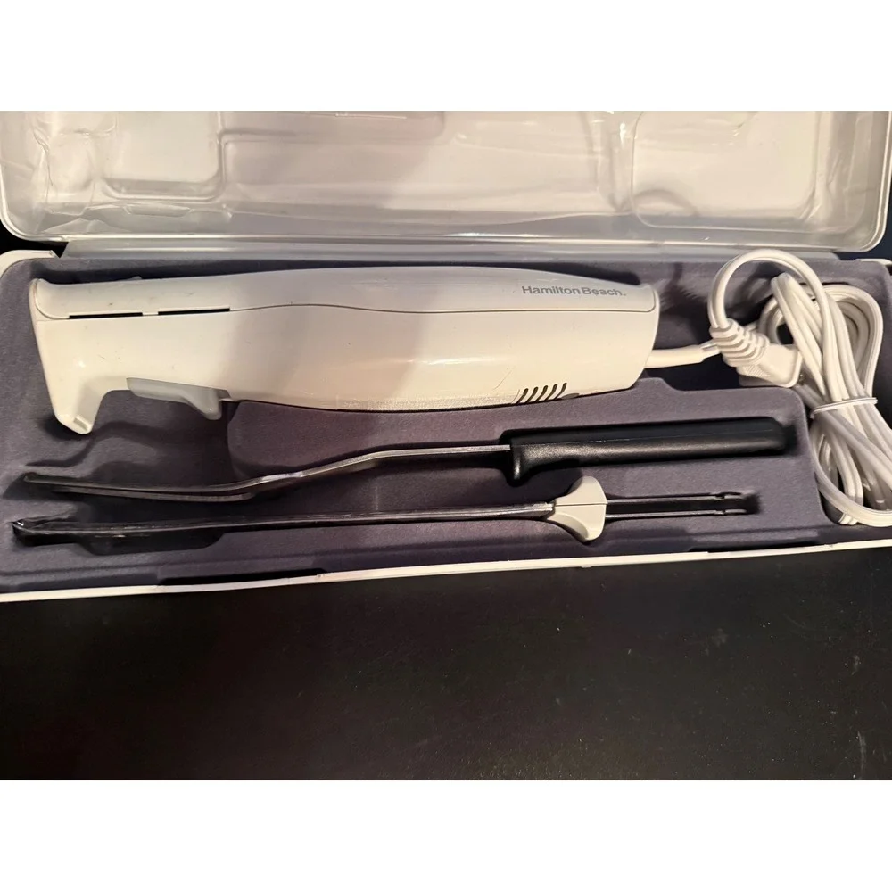Hamilton Beach Carve N Set Electric Knife with Serving Fork and Storage Case
